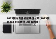 2019国内真正的区块链公司[2019国内真正的区块链公司有哪些]